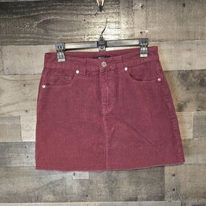 Forever 21 Corduroy Mini Skirt Burgundy